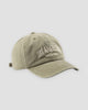 Washed khaki Los Angeles dad cap, three-quarter view