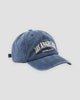 Washed navy Los Angeles dad cap, three-quarter view