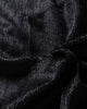 Close-up of the black short plush lining inside the biker jacket