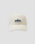 Beige mountain sunrise embroidered baseball cap, front view