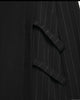 Close-up of the pinstripe side panel with two black tab straps