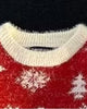 Close-up of the snowflakes and trees on the red yoke