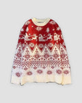 Red reindeer Fair Isle Christmas sweater, front view