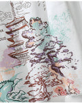 Close-up of the WONDERLEAD print and the cloud pattern on the sleeve