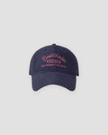 Navy washed dad cap with pink Bestchoise script embroidery, front view