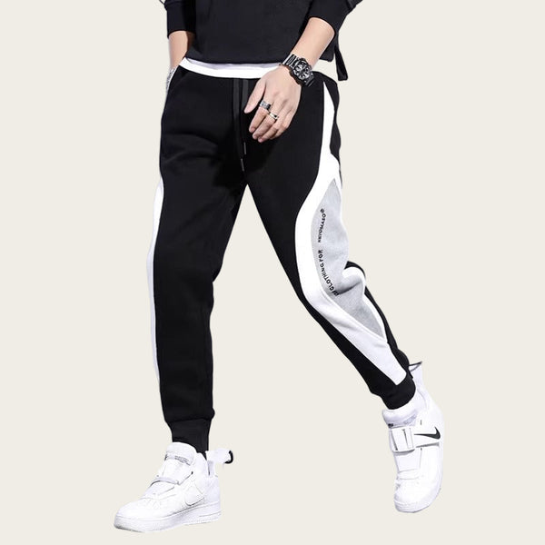 Comfort Fit Joggers with Side Color Block
