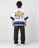 Model wearing the shiba inu print haori, back view