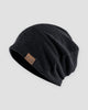 Black slouch beanie with a small tan F&S patch on the side