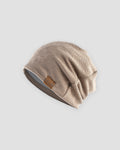 Khaki slouchy textured knit beanie