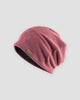 Red slouchy textured knit beanie