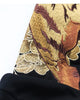 Close-up of the gold and rust tiger embroidery