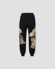 Black tiger dragon embroidered joggers, back view
