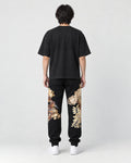 Model wearing the tiger dragon joggers, back view