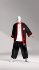 Fox Spirit Haori Kimono Jacket | Sakura Blossom & Kitsune Design