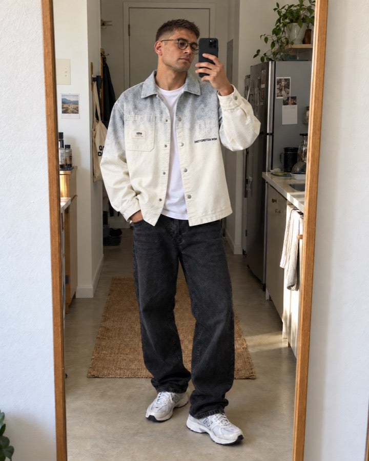 Ombre Splatter Shirt Jacket styled for an everyday setting.